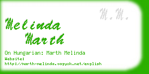 melinda marth business card